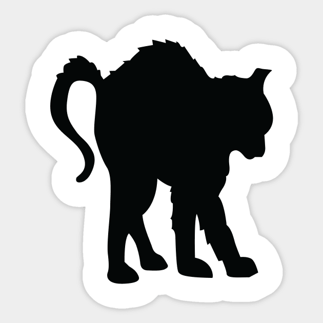 Black Cat Sticker by White Name